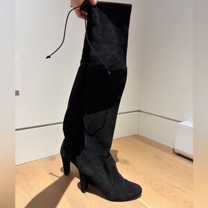 Black Suede Women's Knee-High Boots